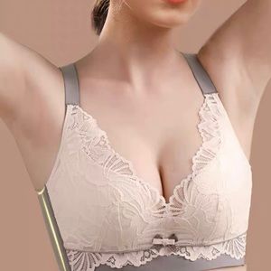 Wireless Ladies Bras Push Up Ivory Gray breathable Lingerie 36/80C